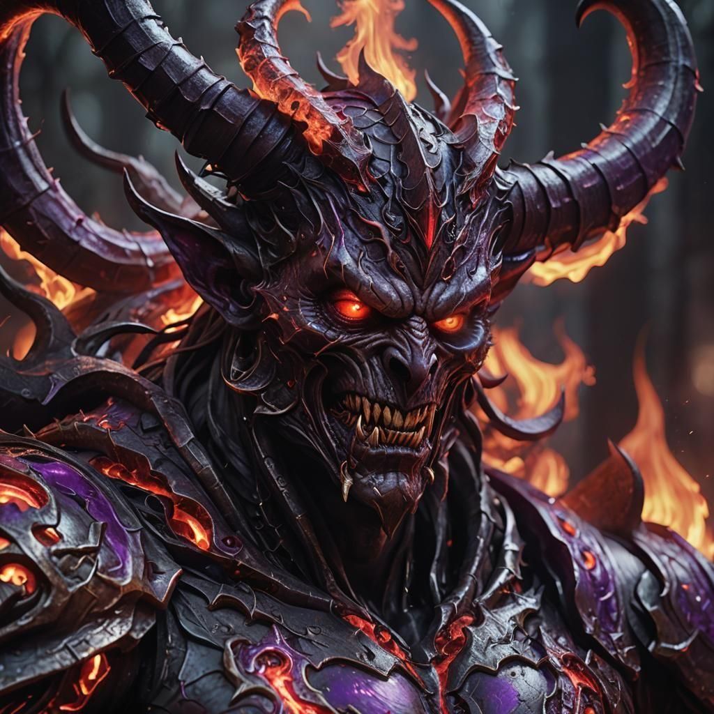 Ethereal Lord of Darkness in Vibrant Fantasy Realm