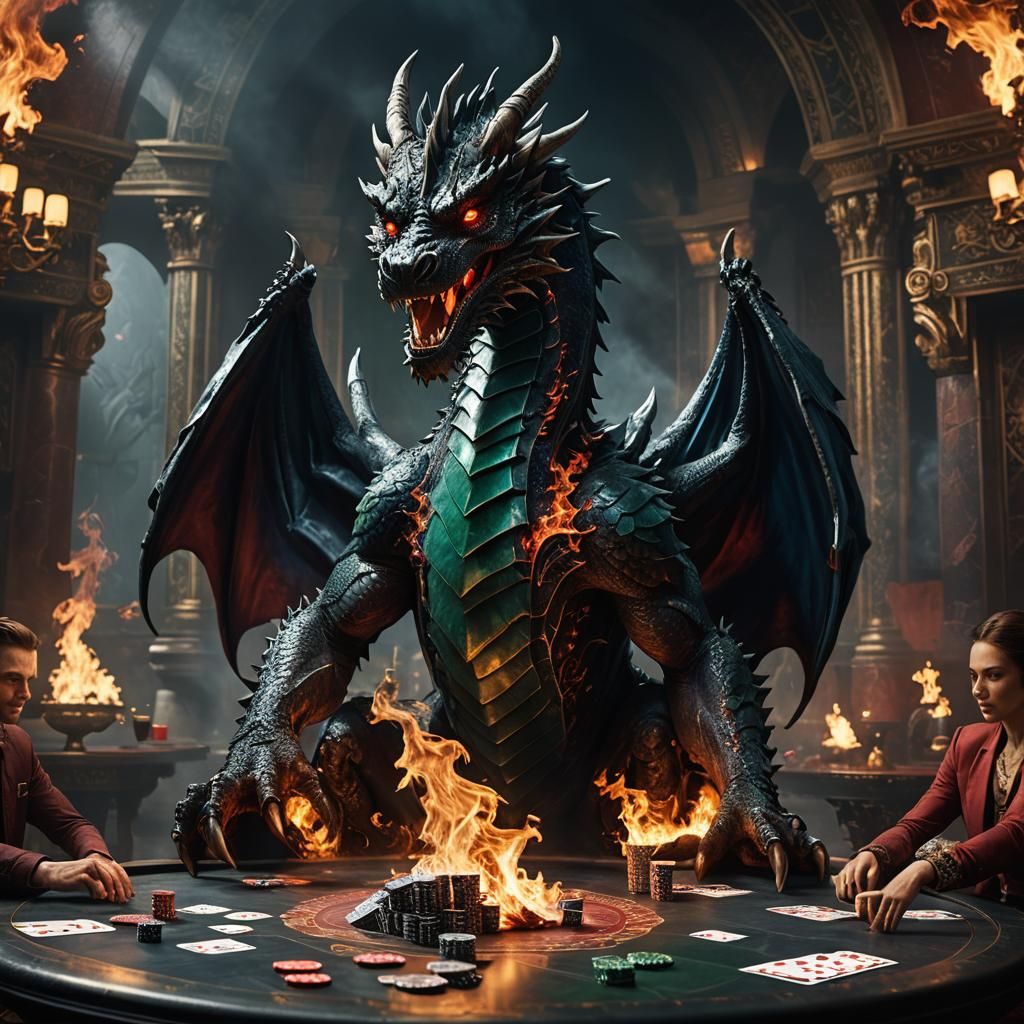 Fire Dragon at Ornate Poker Table