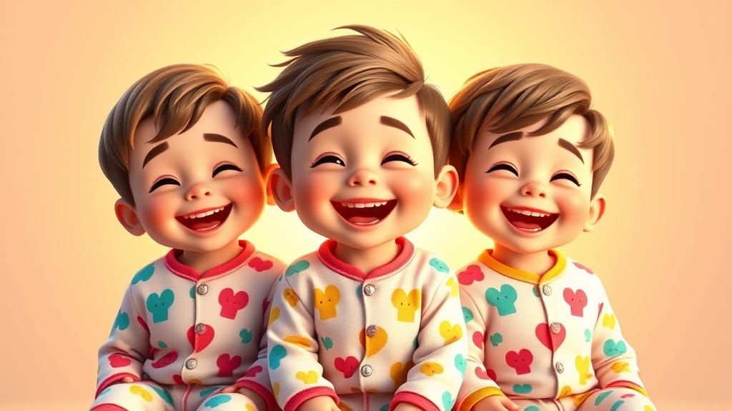 Joyful Siblings Bask in Morning Sunshine