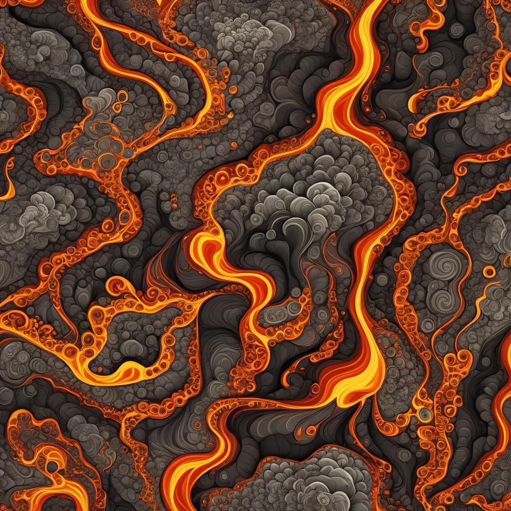 Erupting Hawaii Volcano with Magma Pools