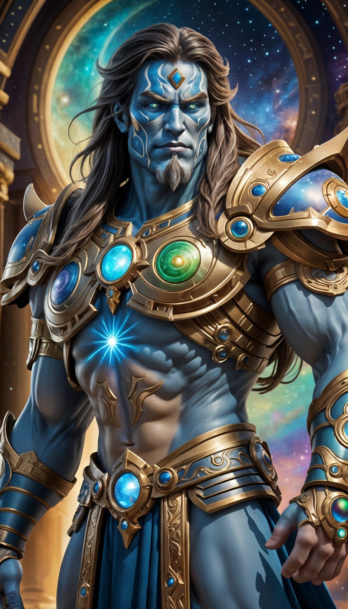 Celestial Titan in Warcraft Style: 8K Resolution