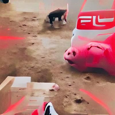 Pig Wearing Nike Sneakers