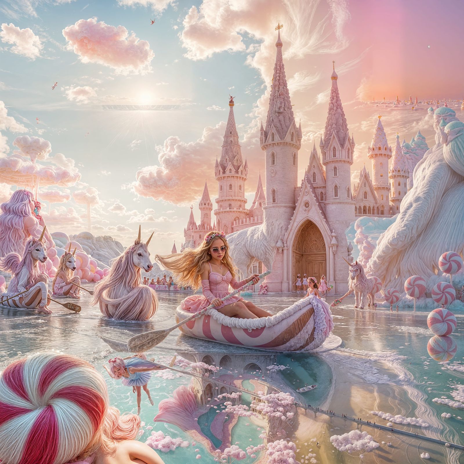 Ice Cream Unicorns Skating on Gelato Rink