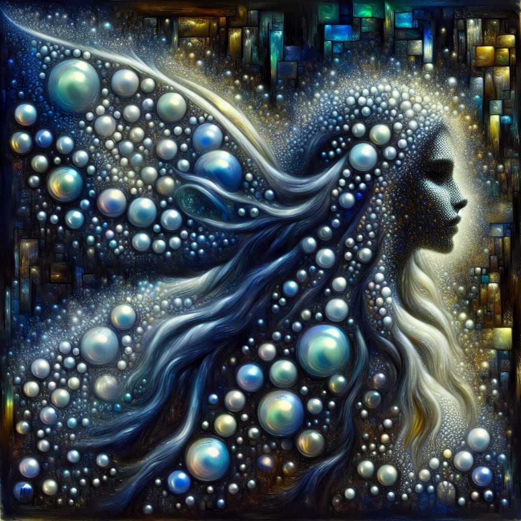 Abstract Iridescent Fairy in Cubist-Gothic Style