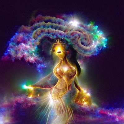 Cosmic Goddess of Flowing Light