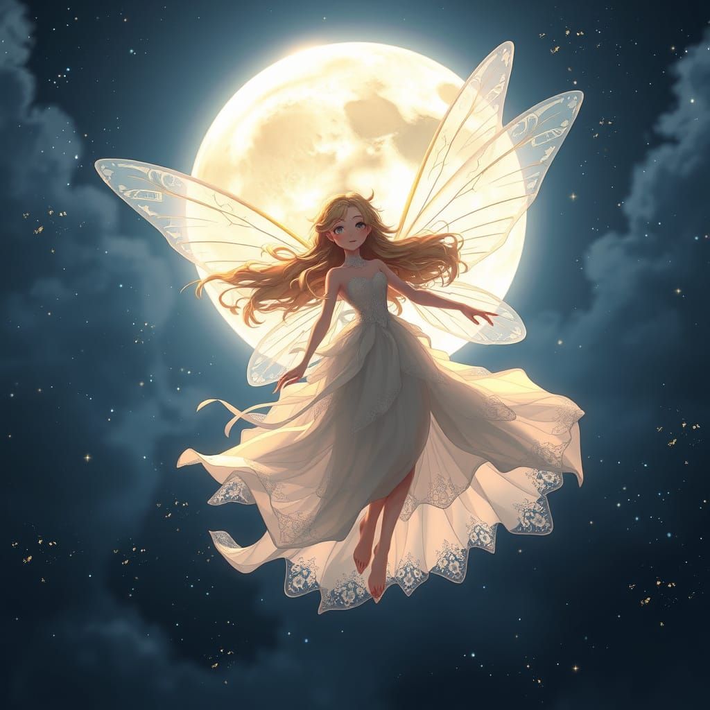 Enchanted Fairy Dances Under the Celestial Moonlight