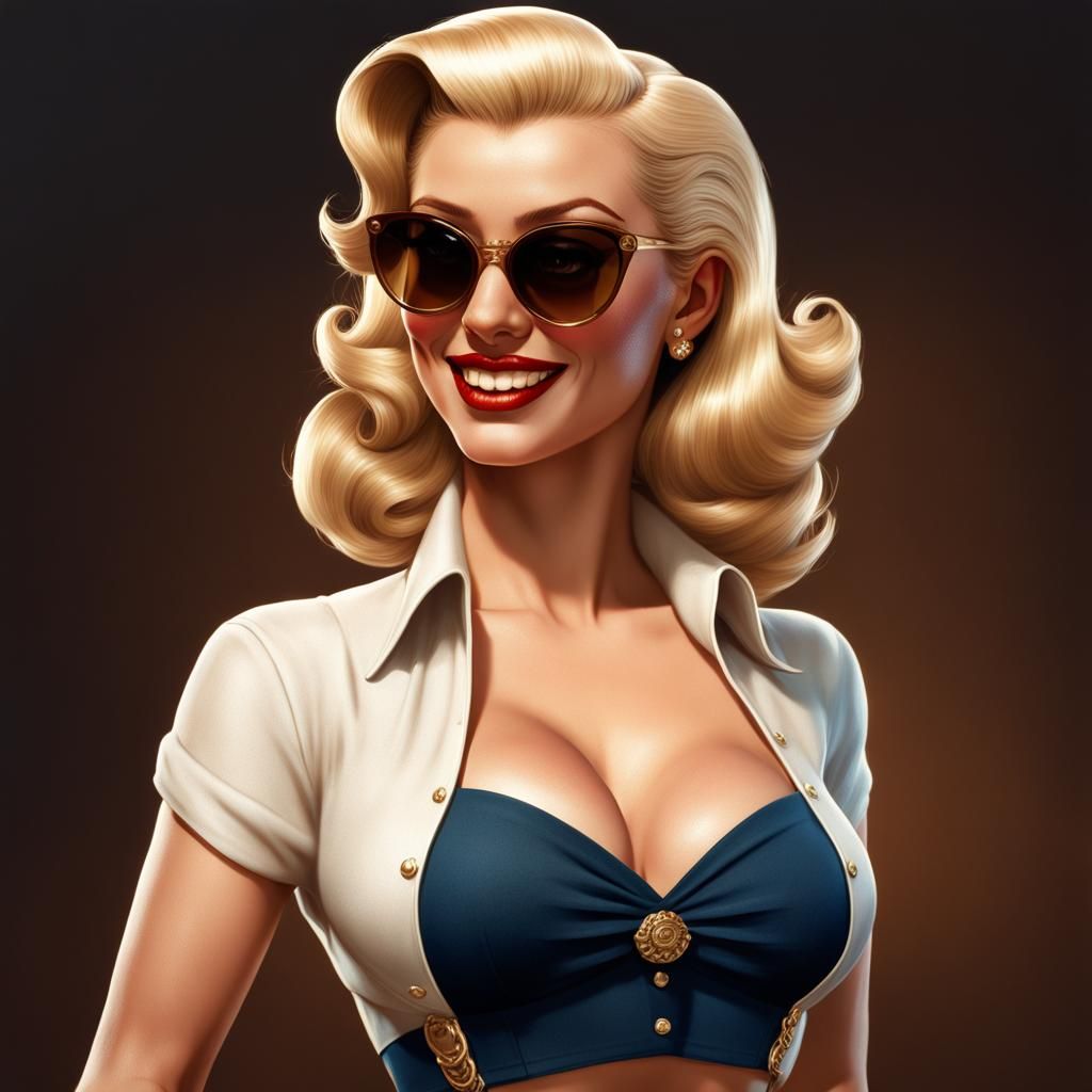 1940s Pin-Up Girl in Vargas Style