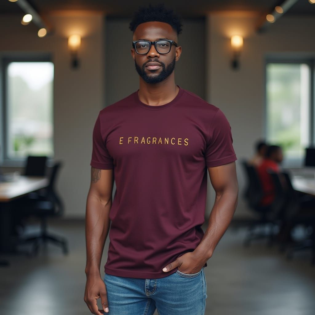 Confident Man in Modern Office: Photorealistic Portrait