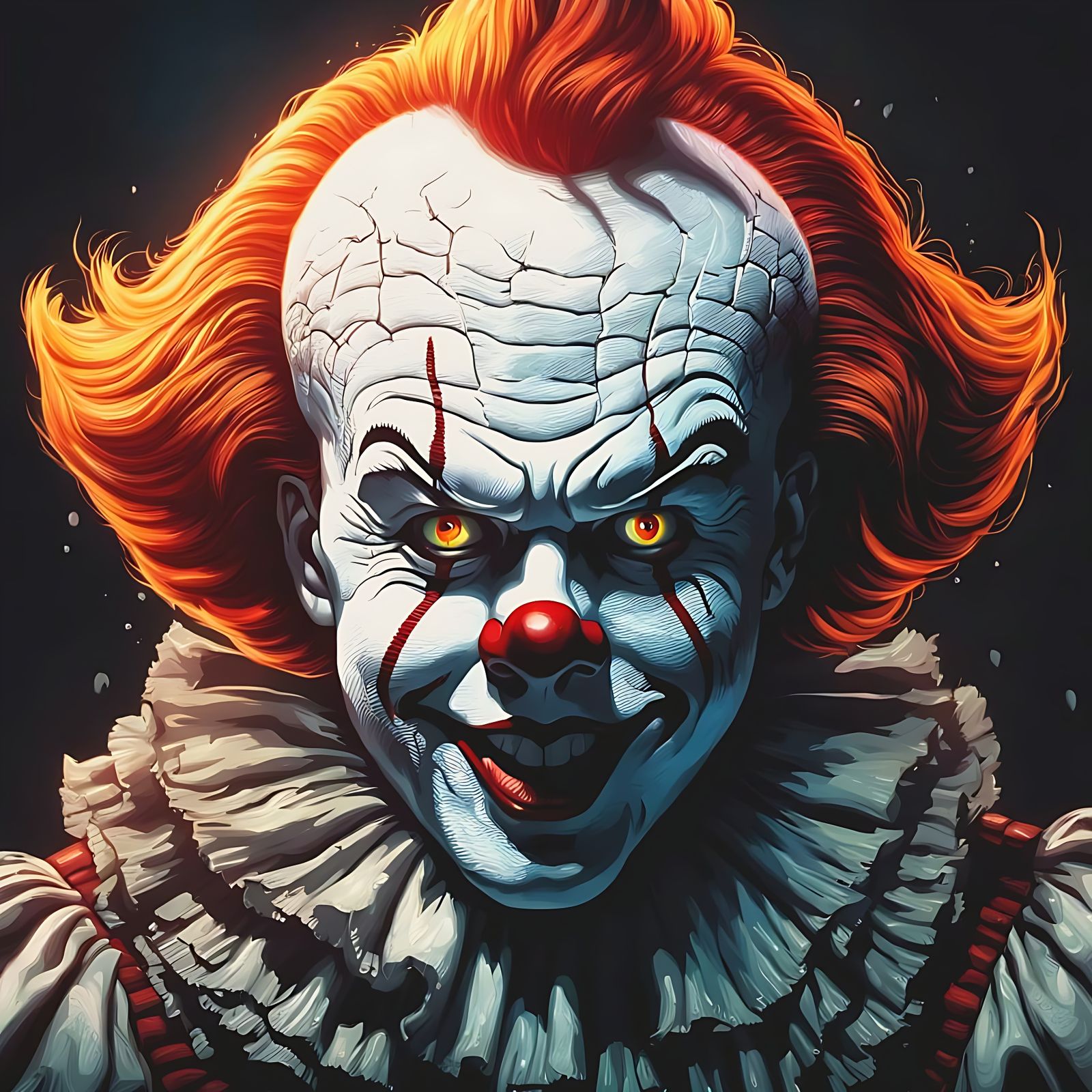 Hyperrealistic Pennywise Portrait with Amazing Details