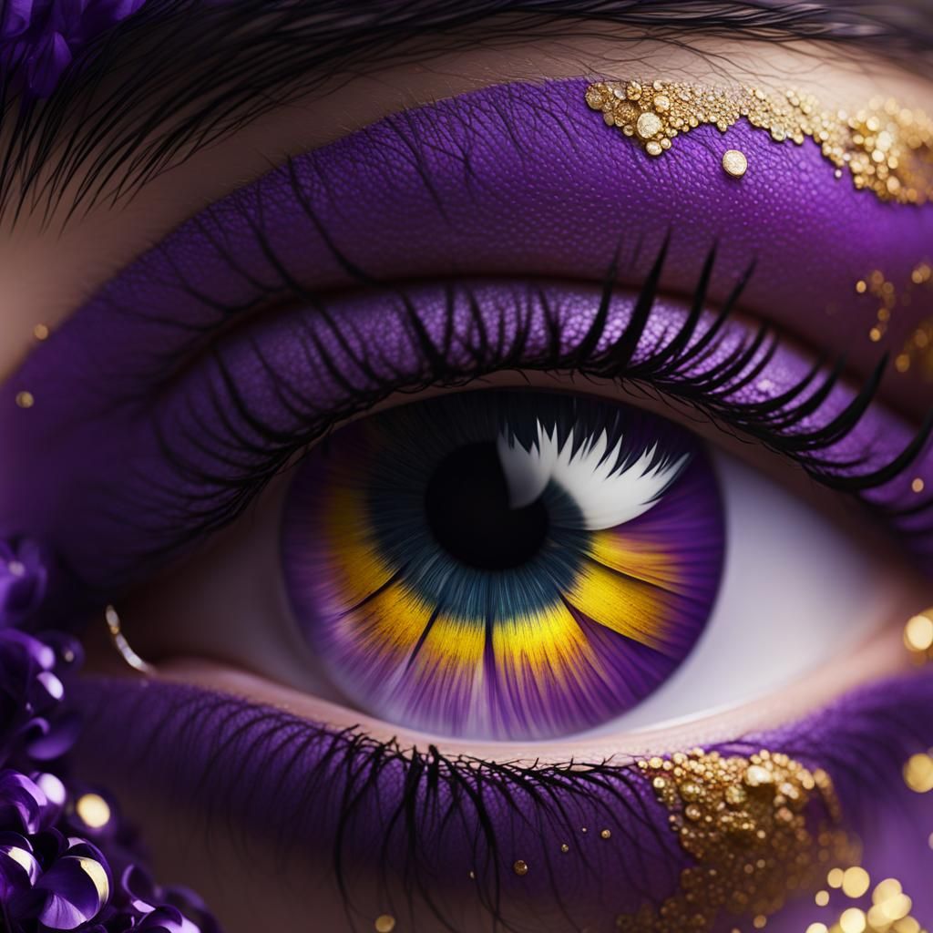 Mardi Gras Purple Iris Eye Makeup Art