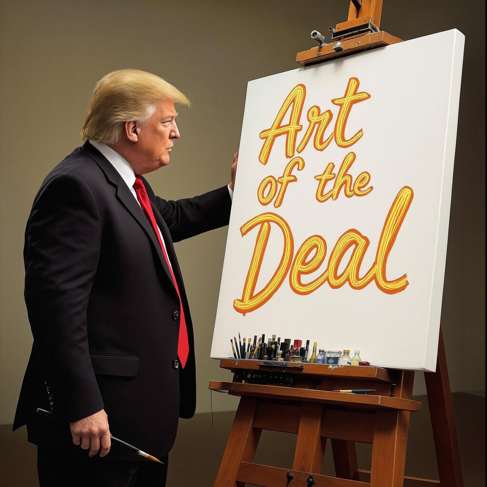 Confident Trump Paints 'Art of the Deal' in Bold, Neon Style