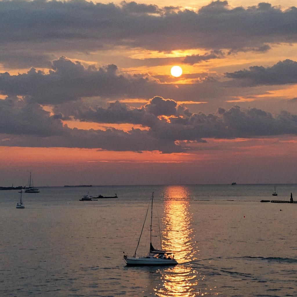 Yacht Rock Sunset: A Tranquil AI Vision