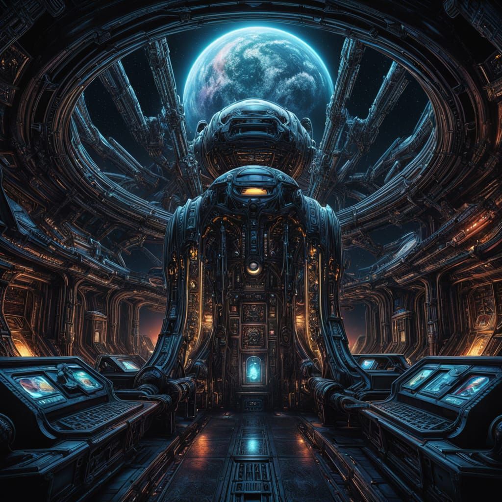 Galactic Mega Ship in Cosmic Space