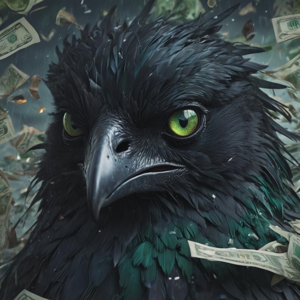 Terrifying Black Bird Portrait in Fantasy Concept Art