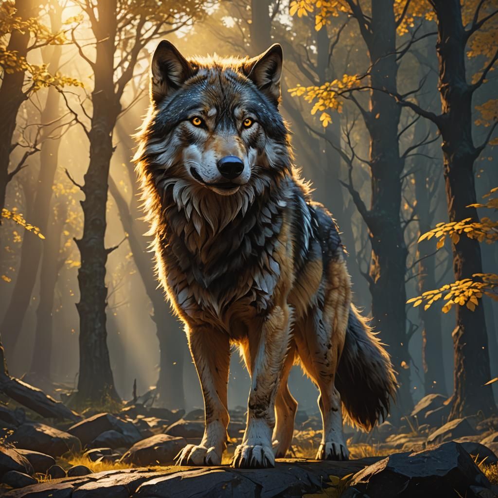 Wolf Radiant in Golden Light