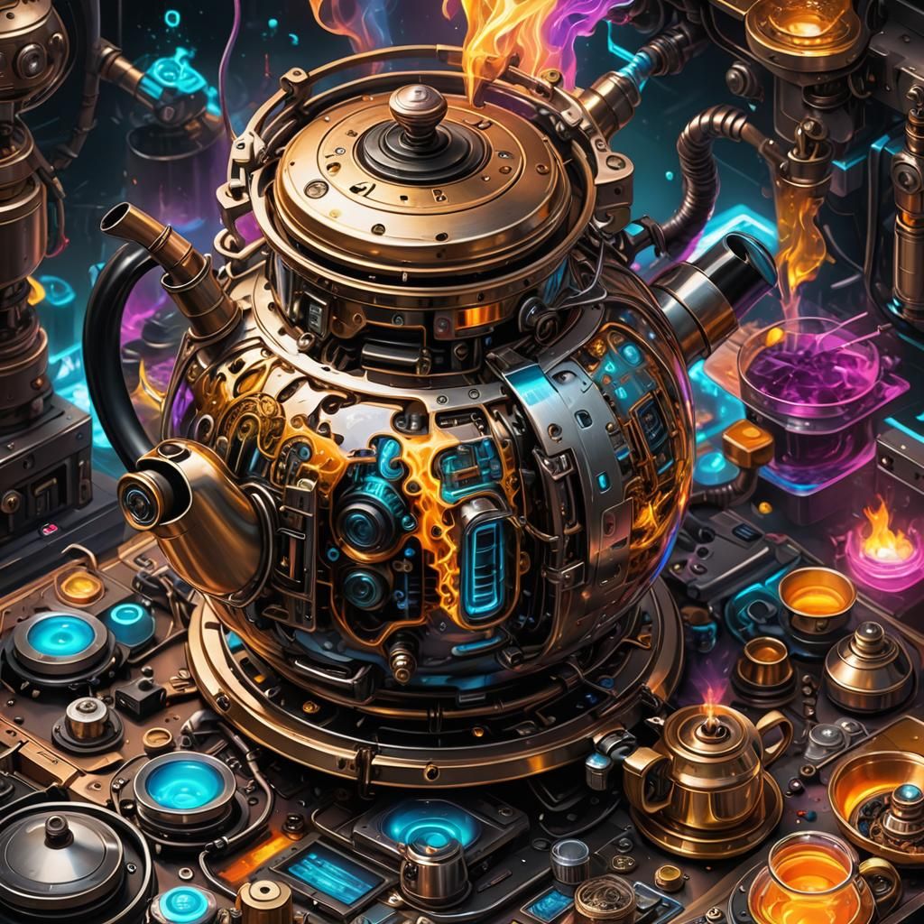 Cyberpunk Tea Kettle