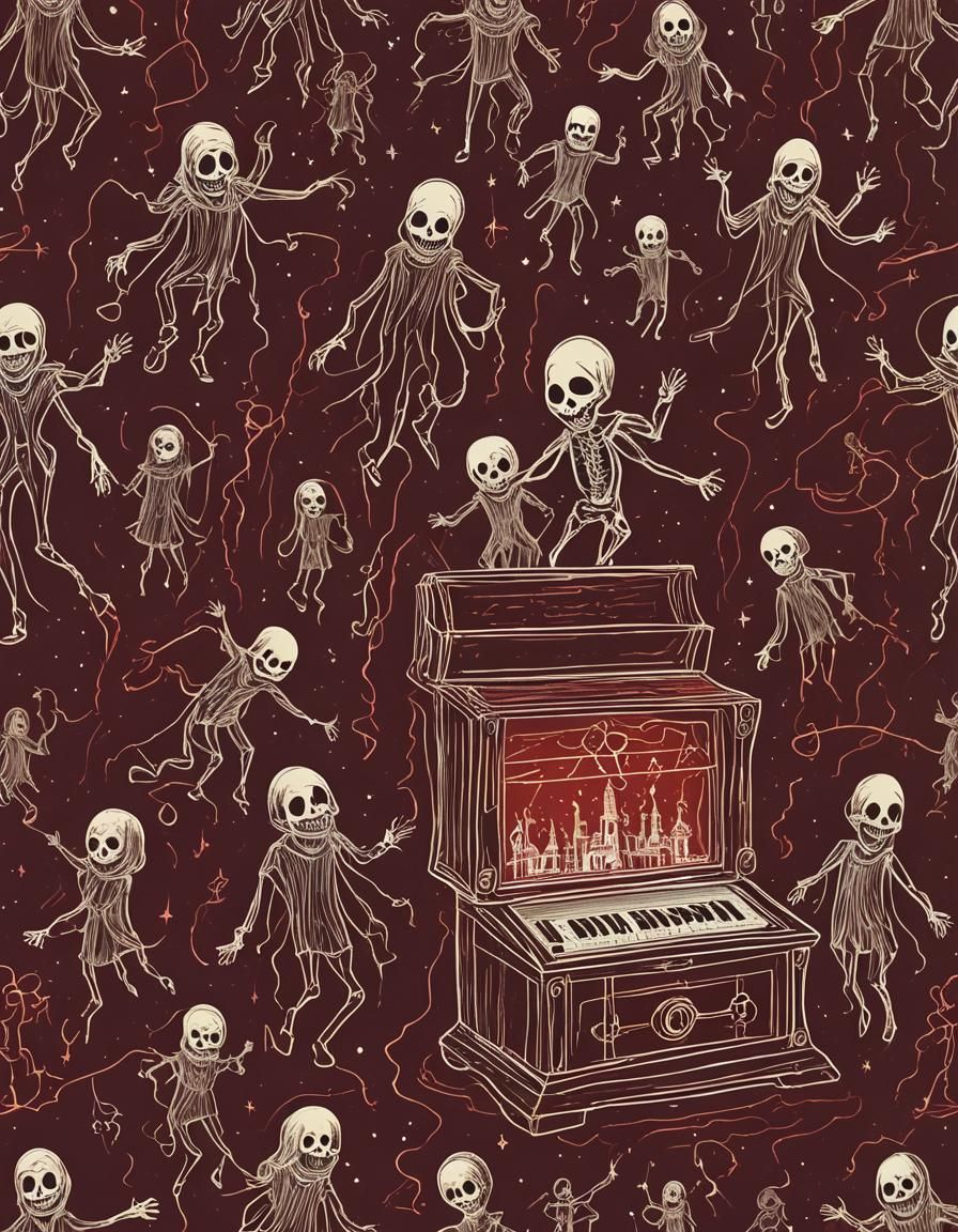 Creepy Music Box with Dancing Ghosts