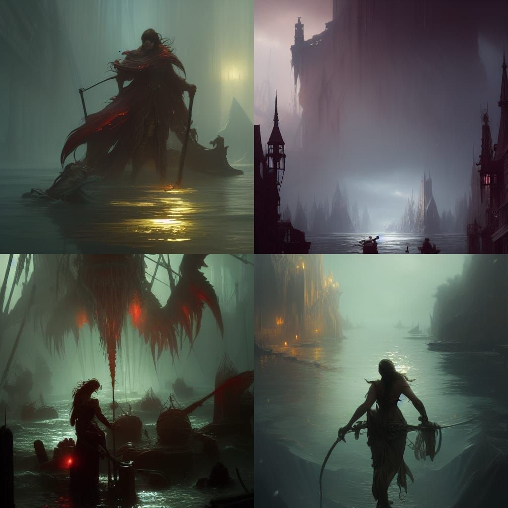 Blood in Water: Dark Fantasy Concept Art