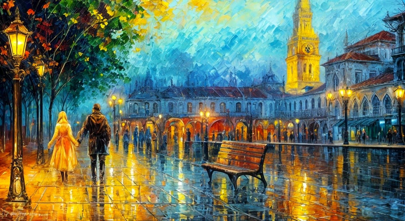 Hope in Dystopia - Impressionist Oil Painting of a Dovewatch...