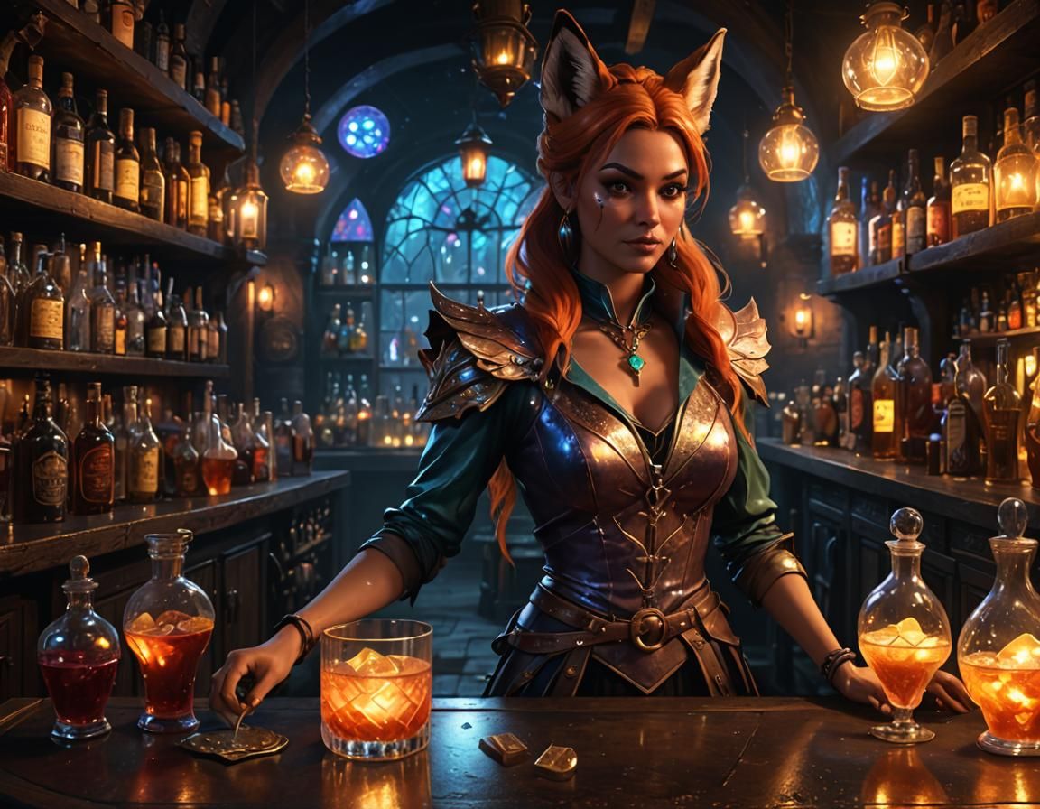 Magical Fairy Bartender in Dungeon Bar