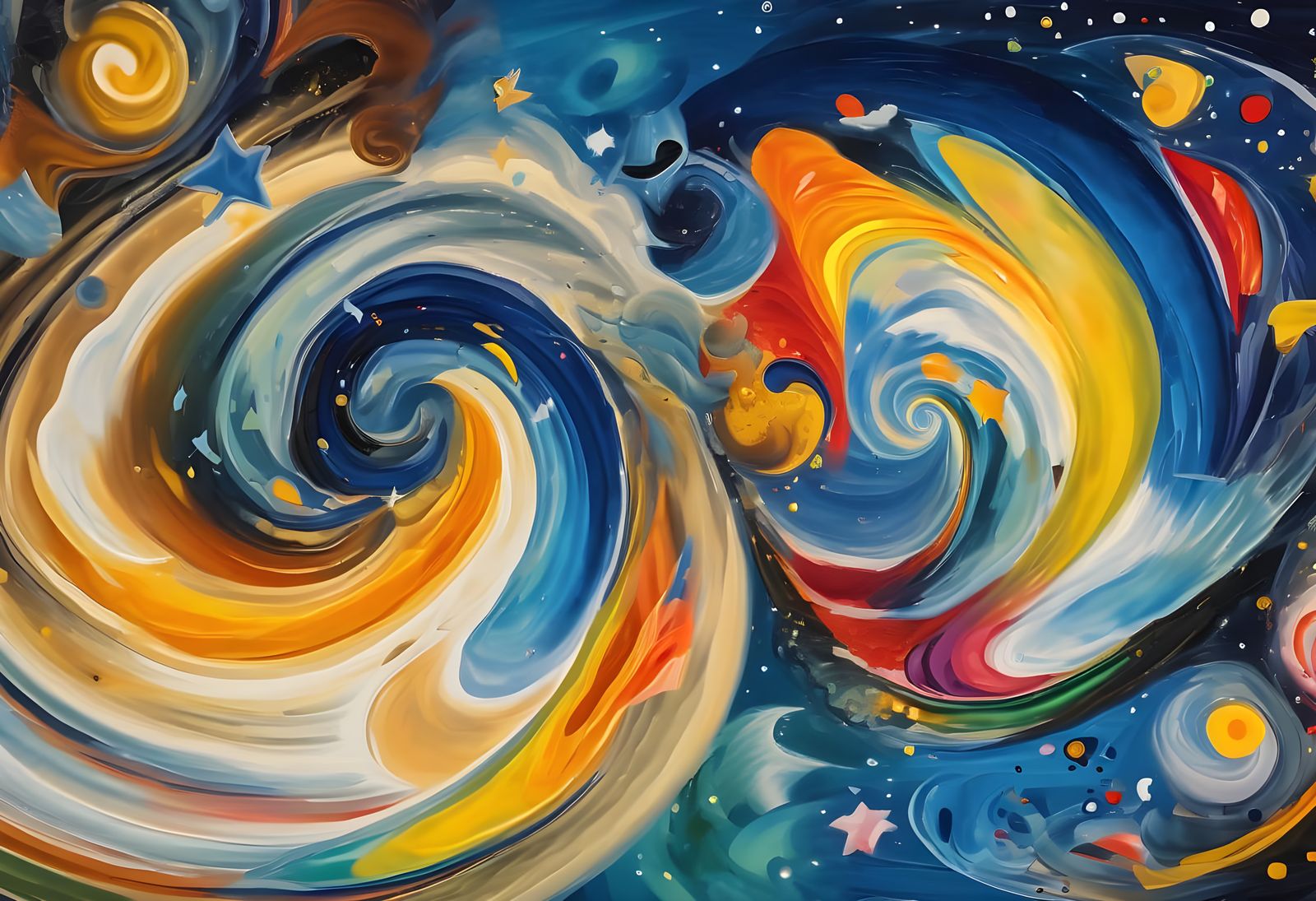 Vast Overlapping Vortex Maelstroms of Paint and Plasma