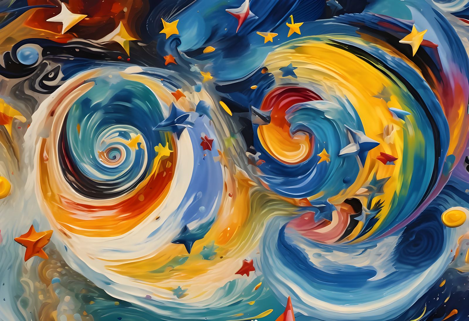 Vortex Maelstroms of Paint and Plasma with Pointy Stars