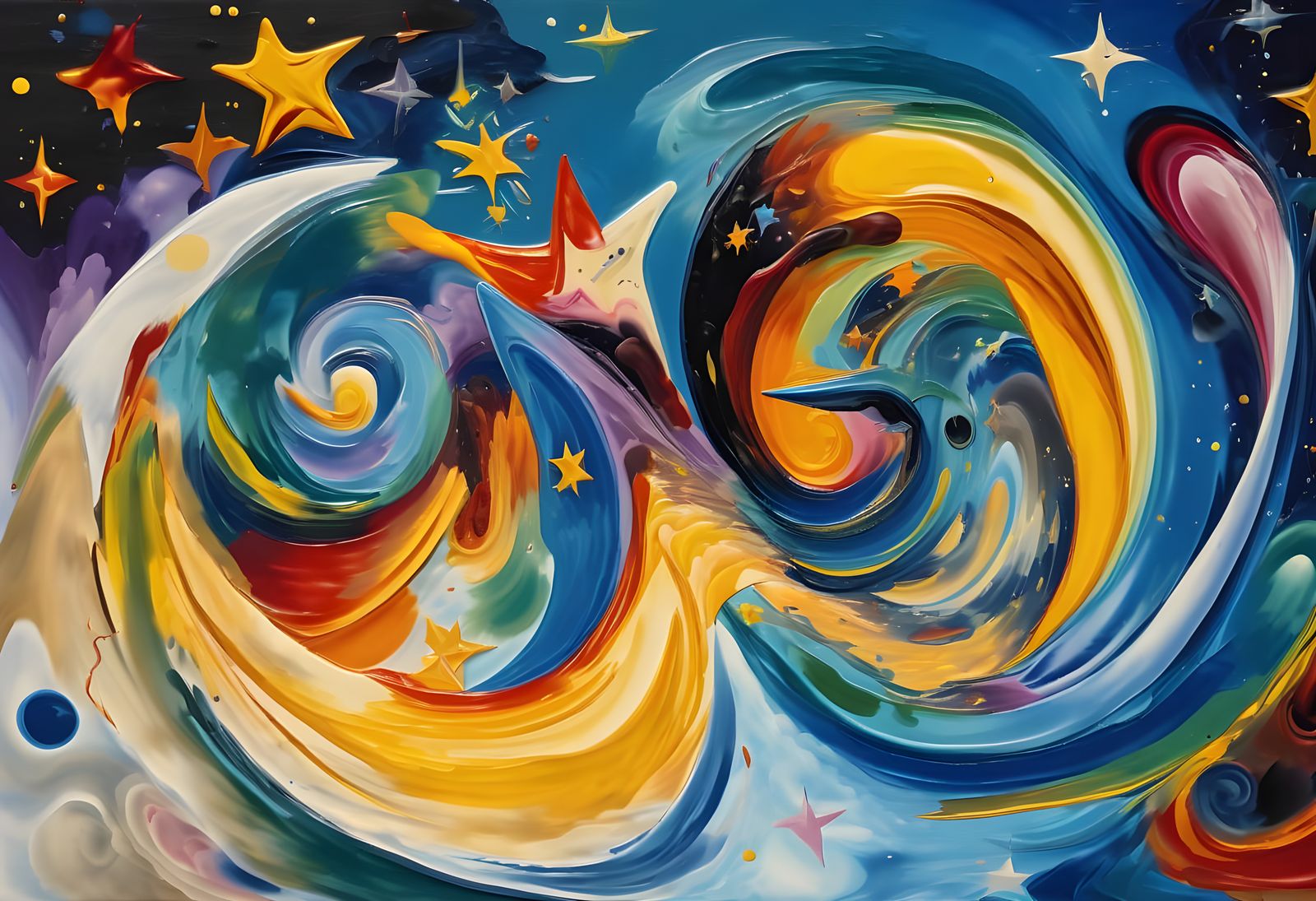 Vivid 3D Vortex Maelstroms of Paint and Plasma