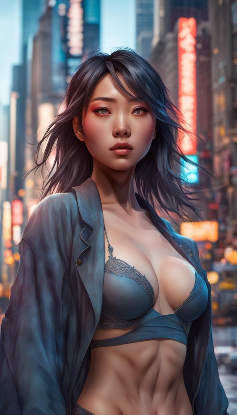 Hyperdetailed Portrait of Two Women in New York