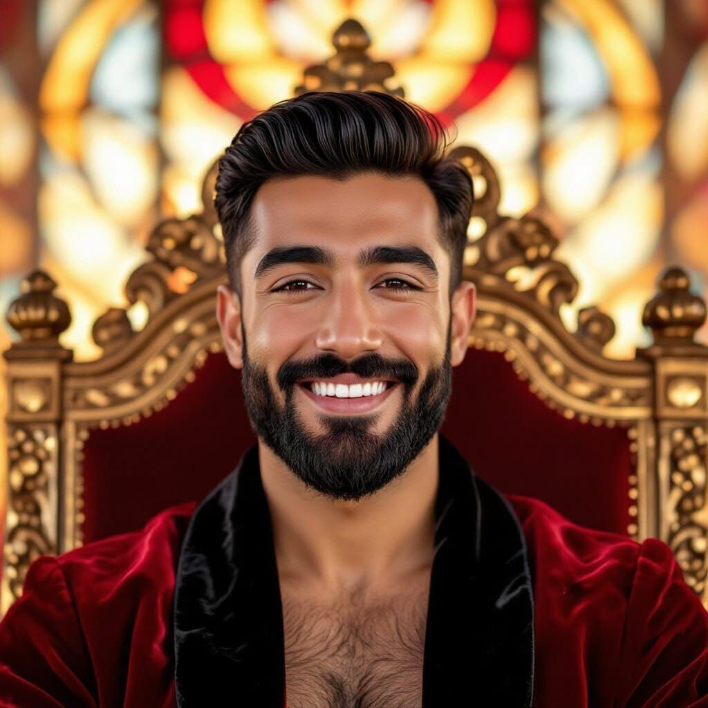 Joyful Prince Portrait in Klimt Style