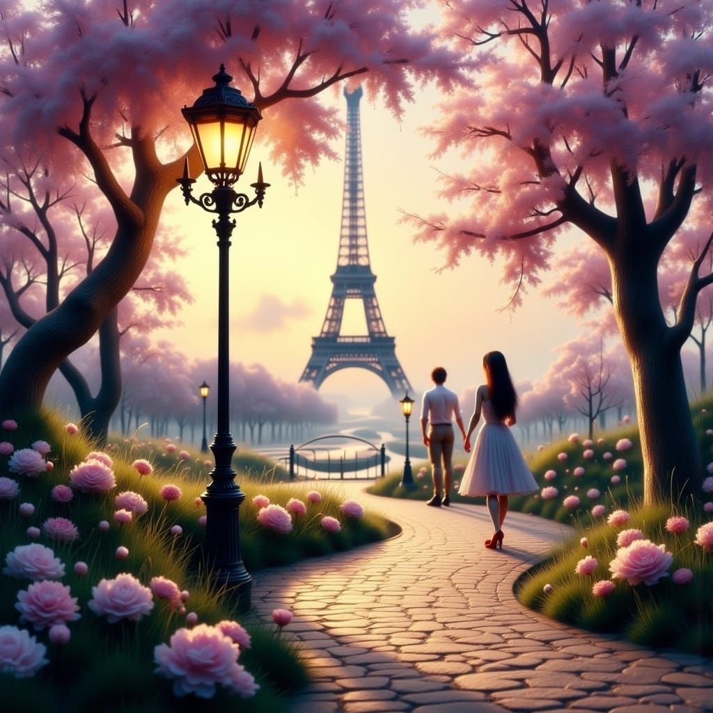 Eiffel Tower in Pastel Mist: A Dreamlike Scene