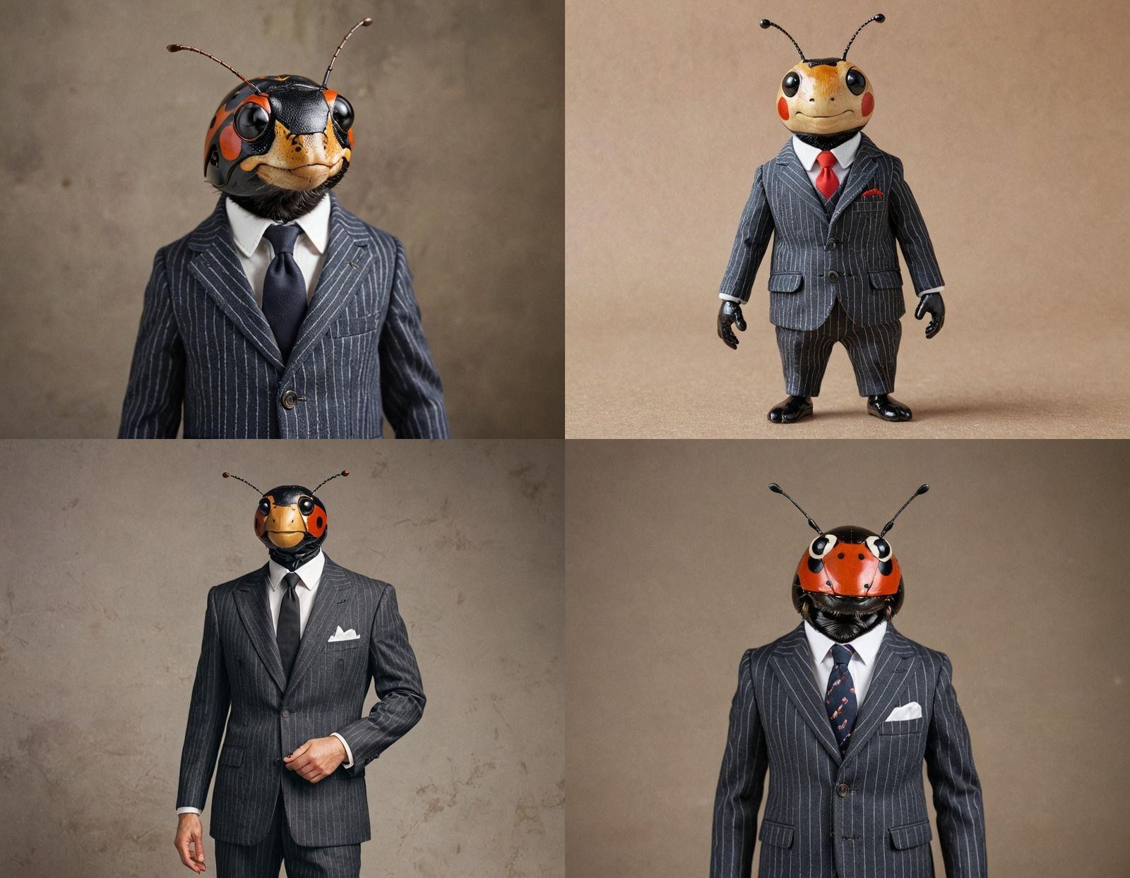 Handsome Ladybug in Pinstripe Suit