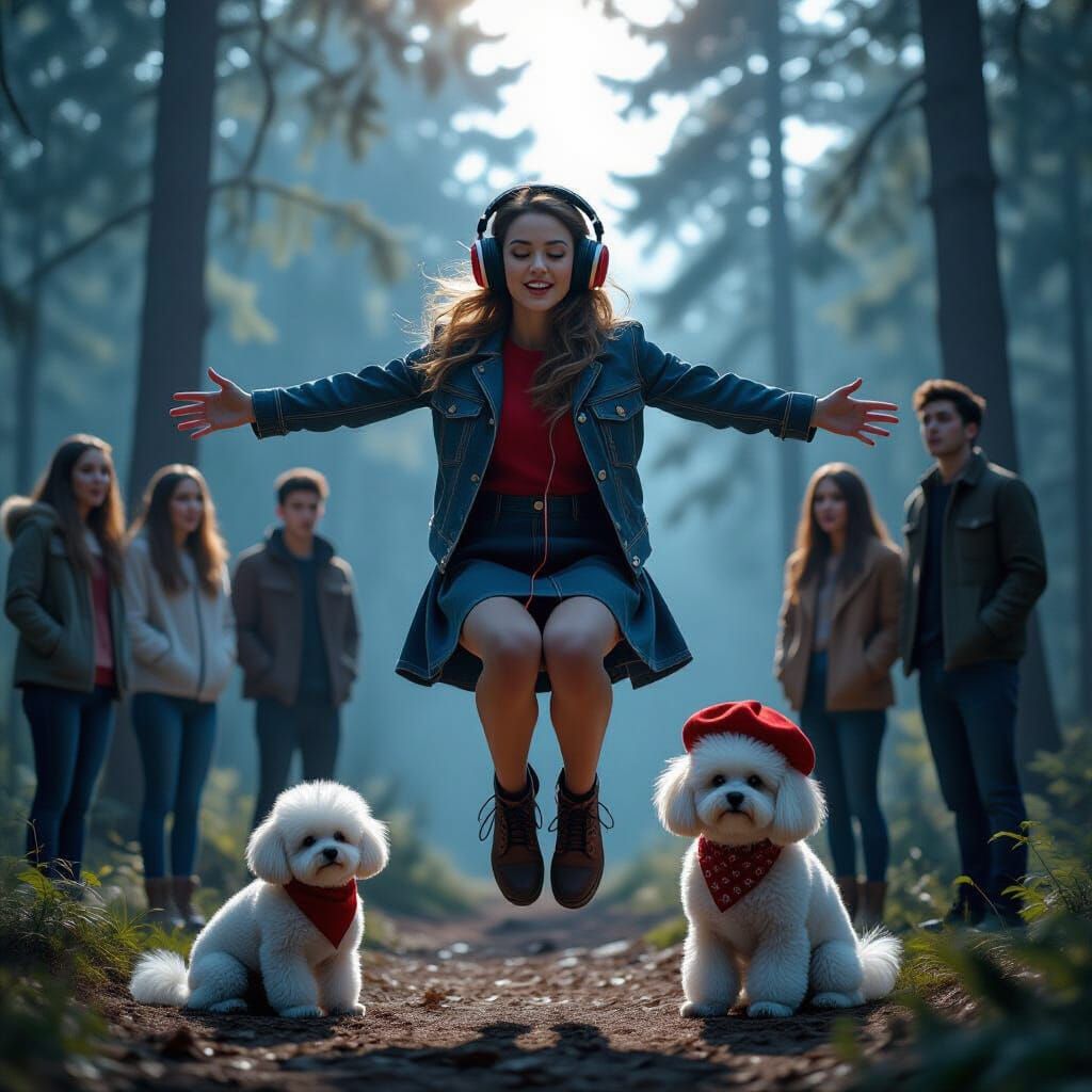 Eerie 80s Supernatural Scene in Black and White