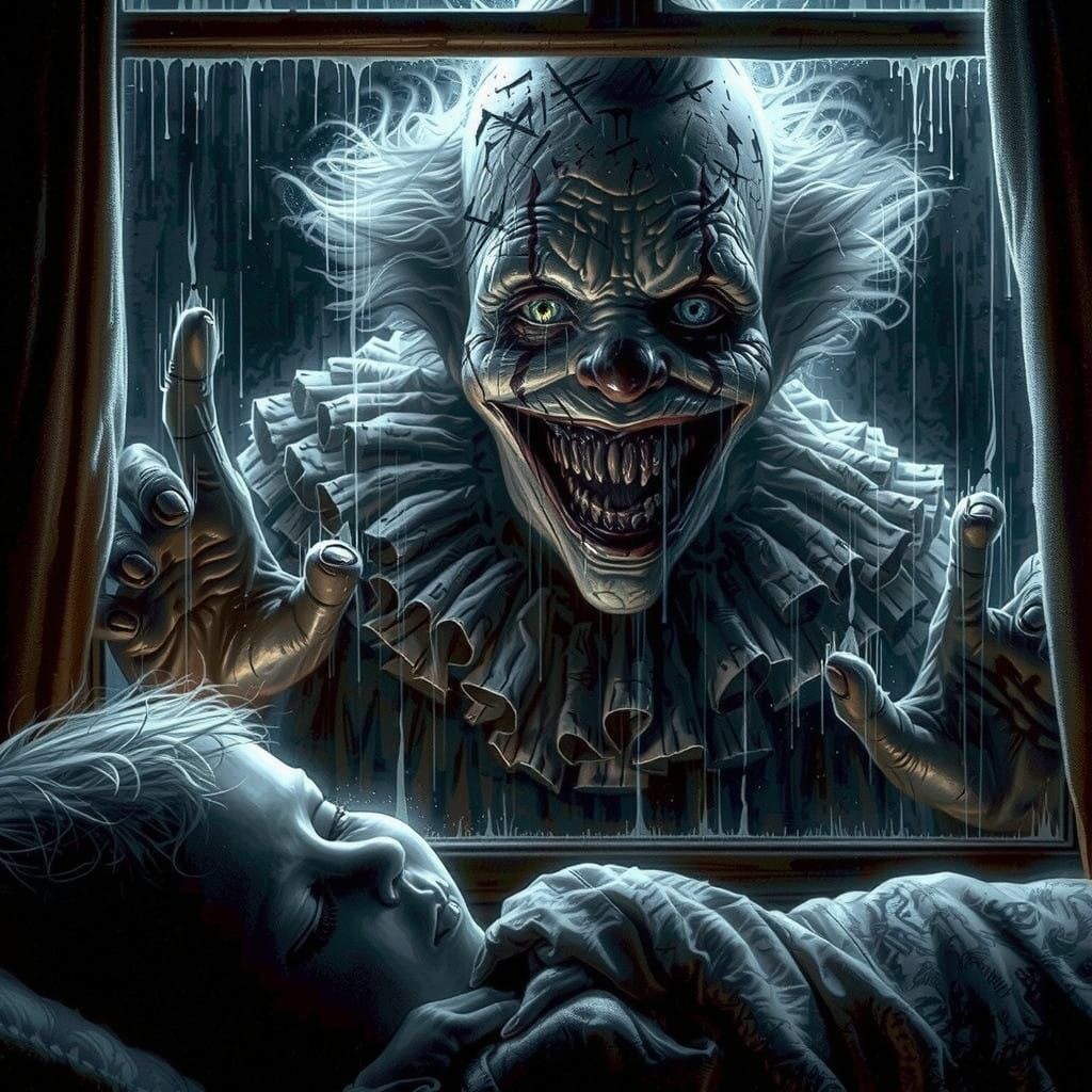 Creepy Clown Lurks Outside a Sleeping Child's Window