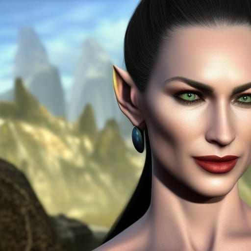 Cintia Dicker with Pointed Ears in Photorealism