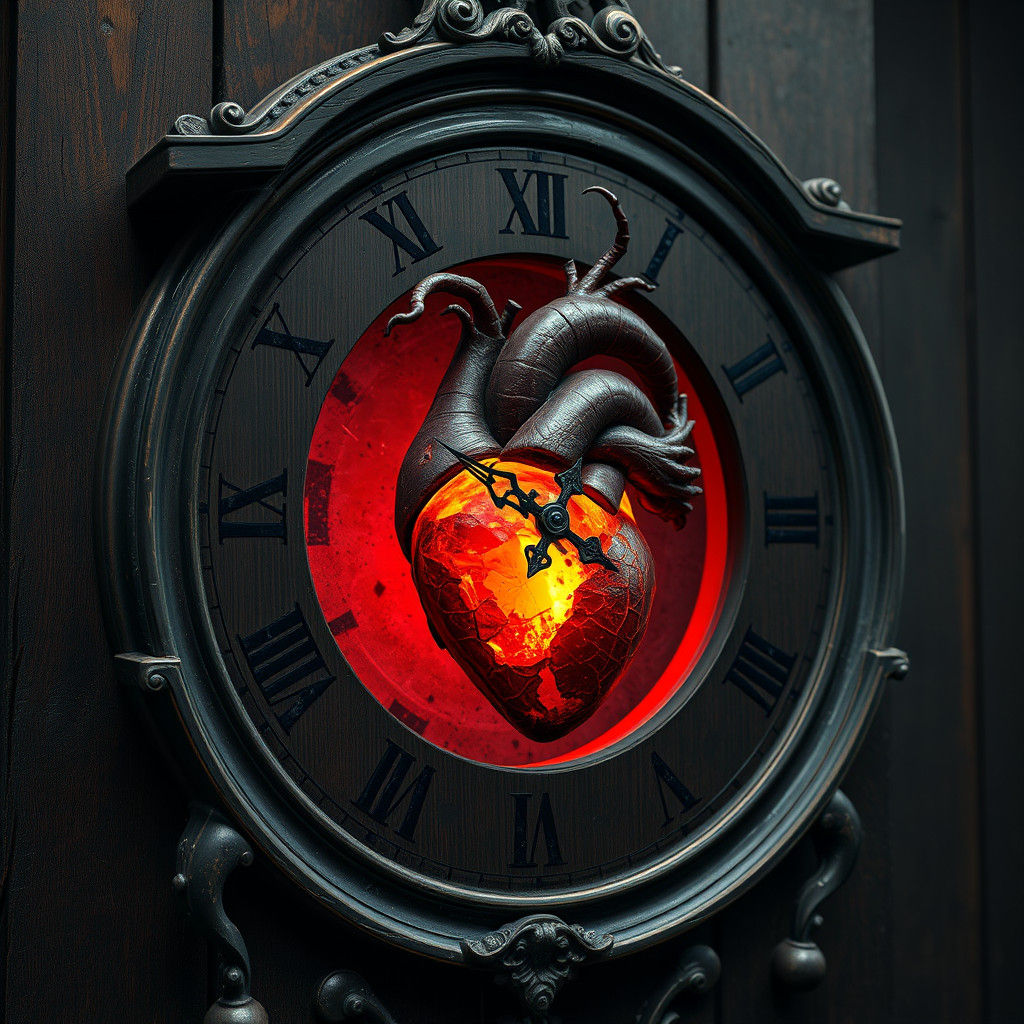Rotting Heart Clock: Dark Fantasy Concept Art