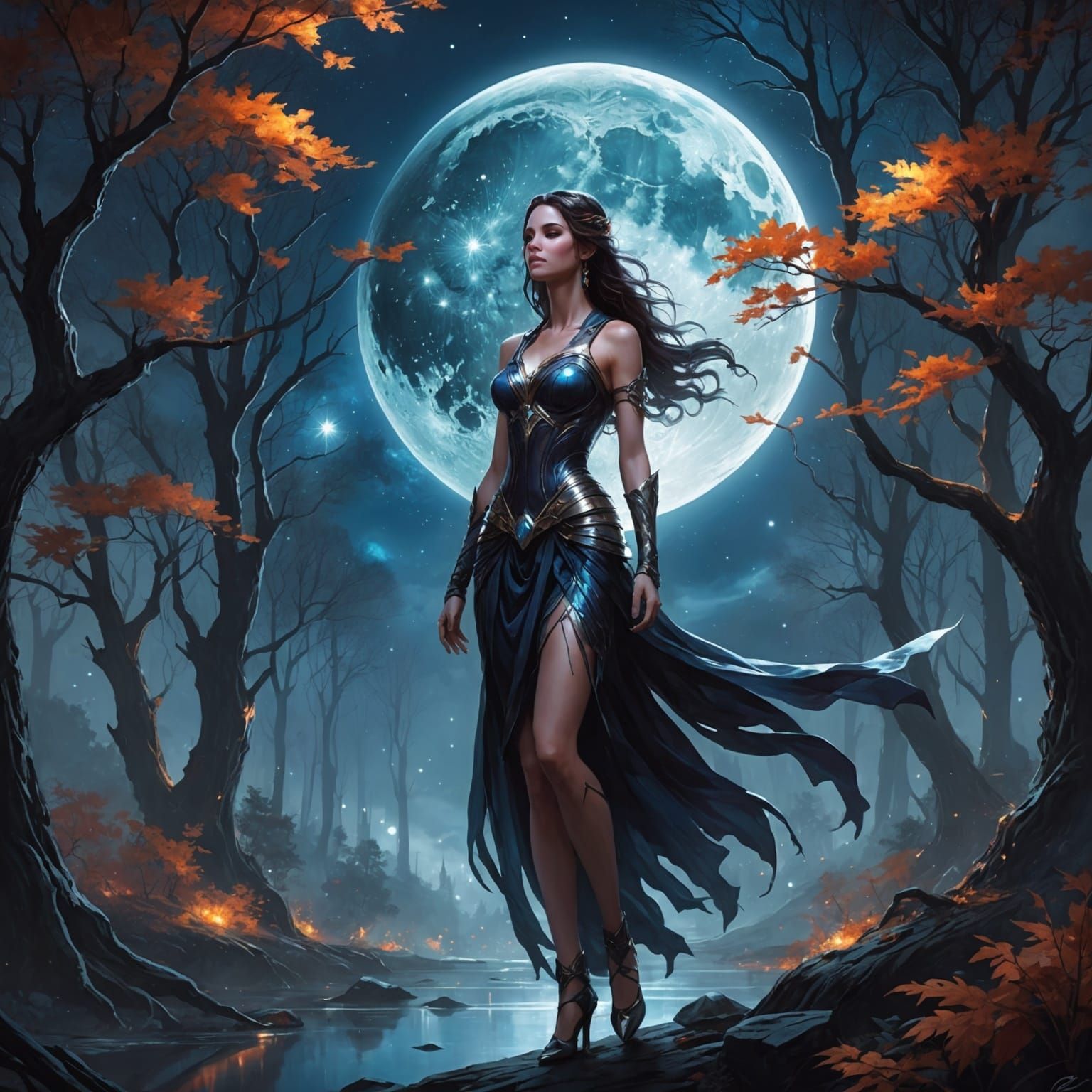 Ethereal Moonlit Path in Dreamlike Fantasy Style