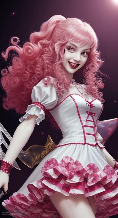 Candy Art Vampire Battle: Hyperrealistic Digital Illustratio...