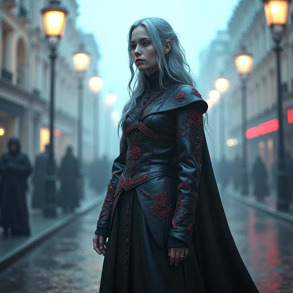 Sorceress in London Street Scene