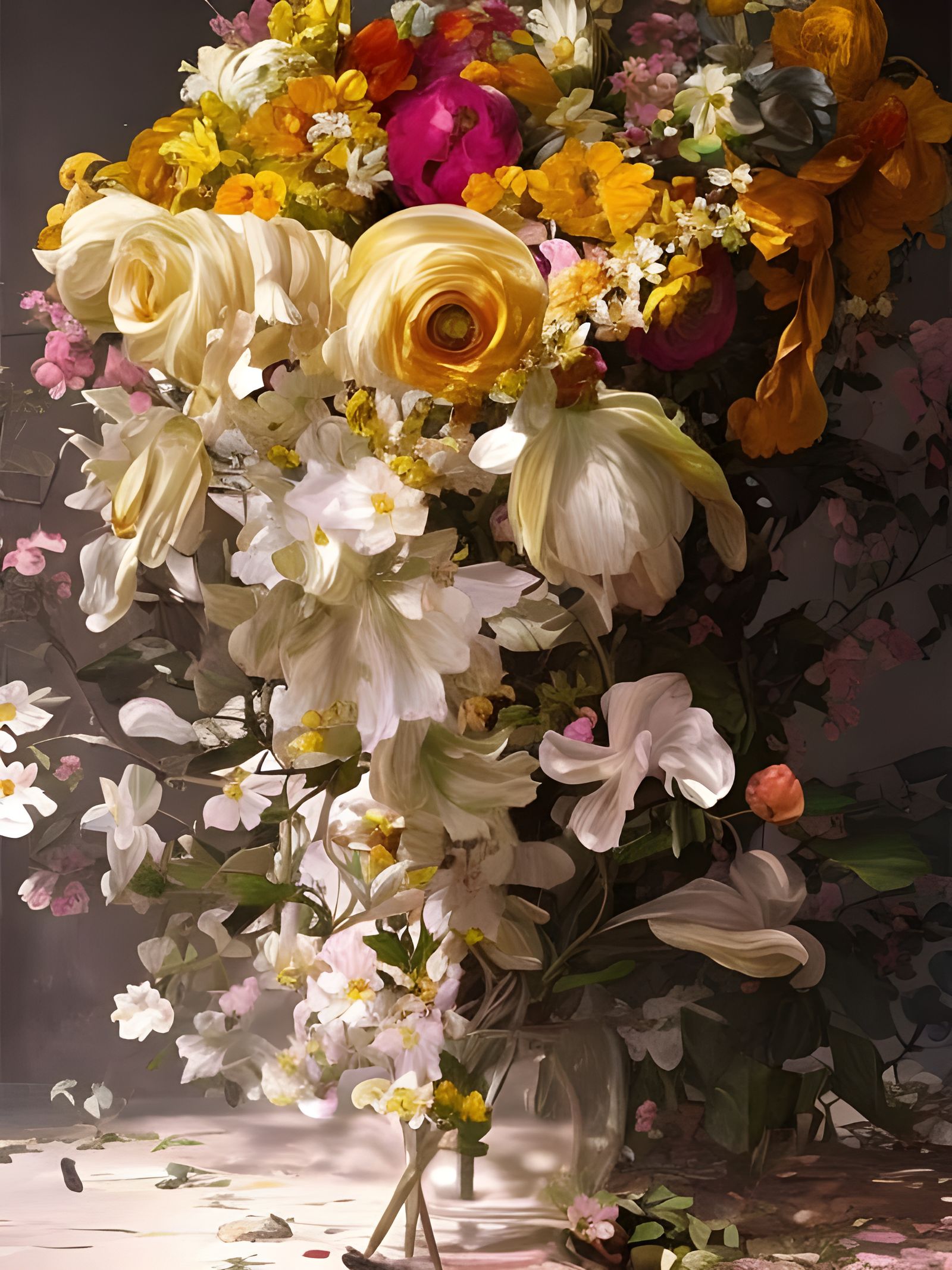 Elegant Floral Bouquet in Fantasy Setting