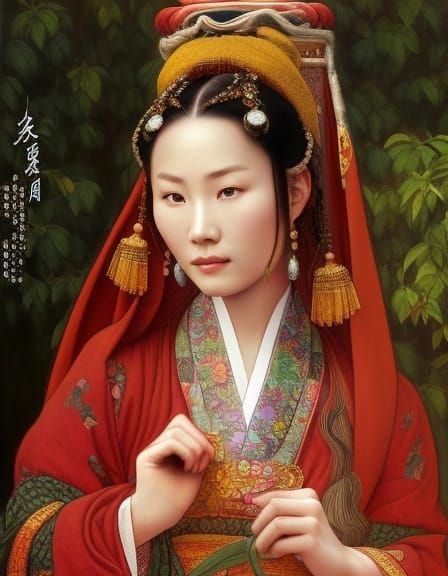 17th century natural looking Chinese peasant woman
