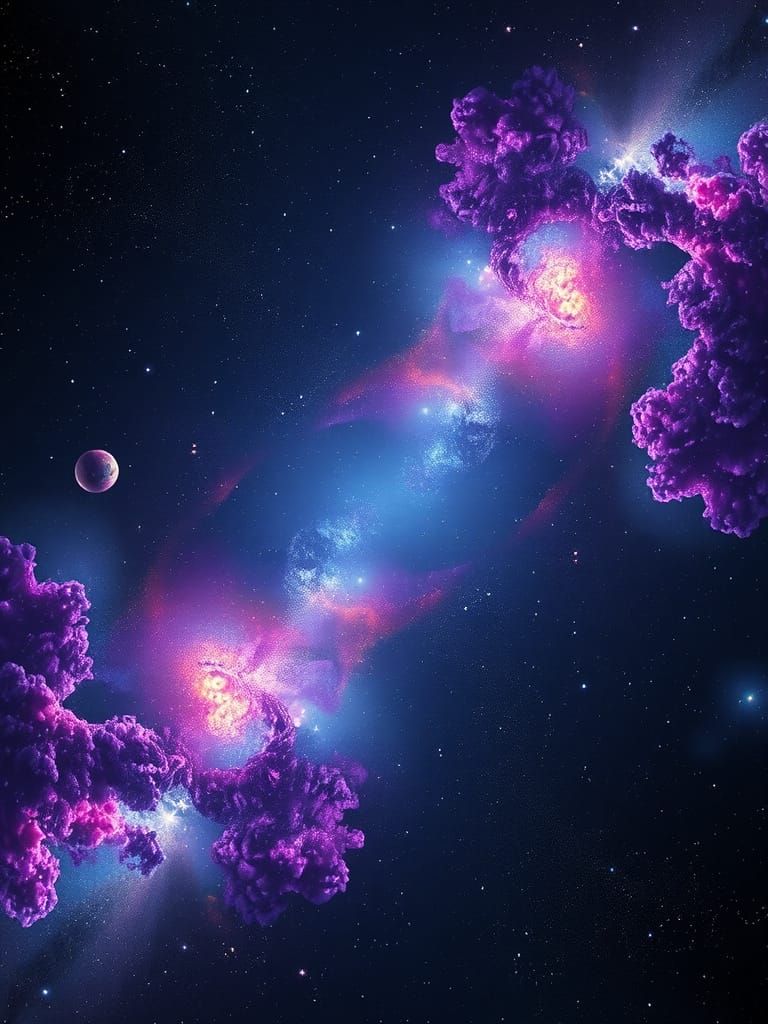 Luminous Cosmic Void in Digital Painting Style