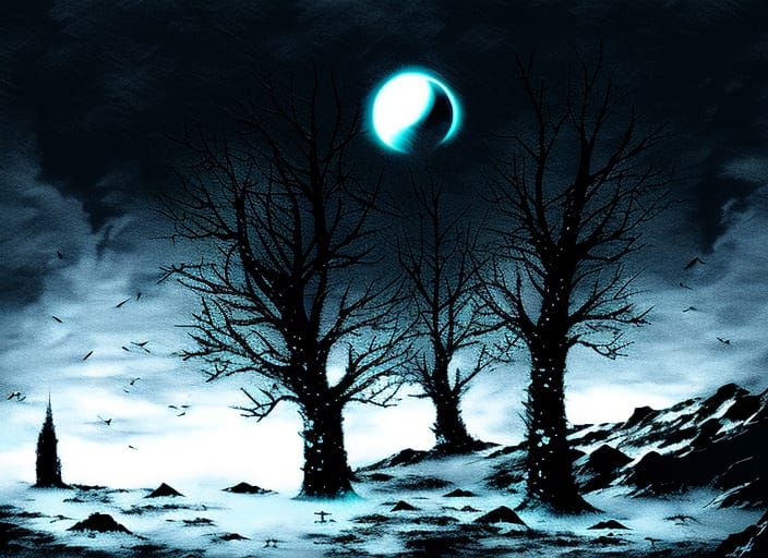Freezing Moon Black Metal Album Art