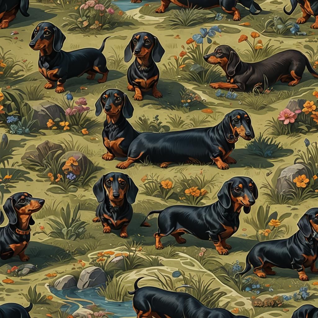 Detailed Matte Painting of a Dachshund in 8K