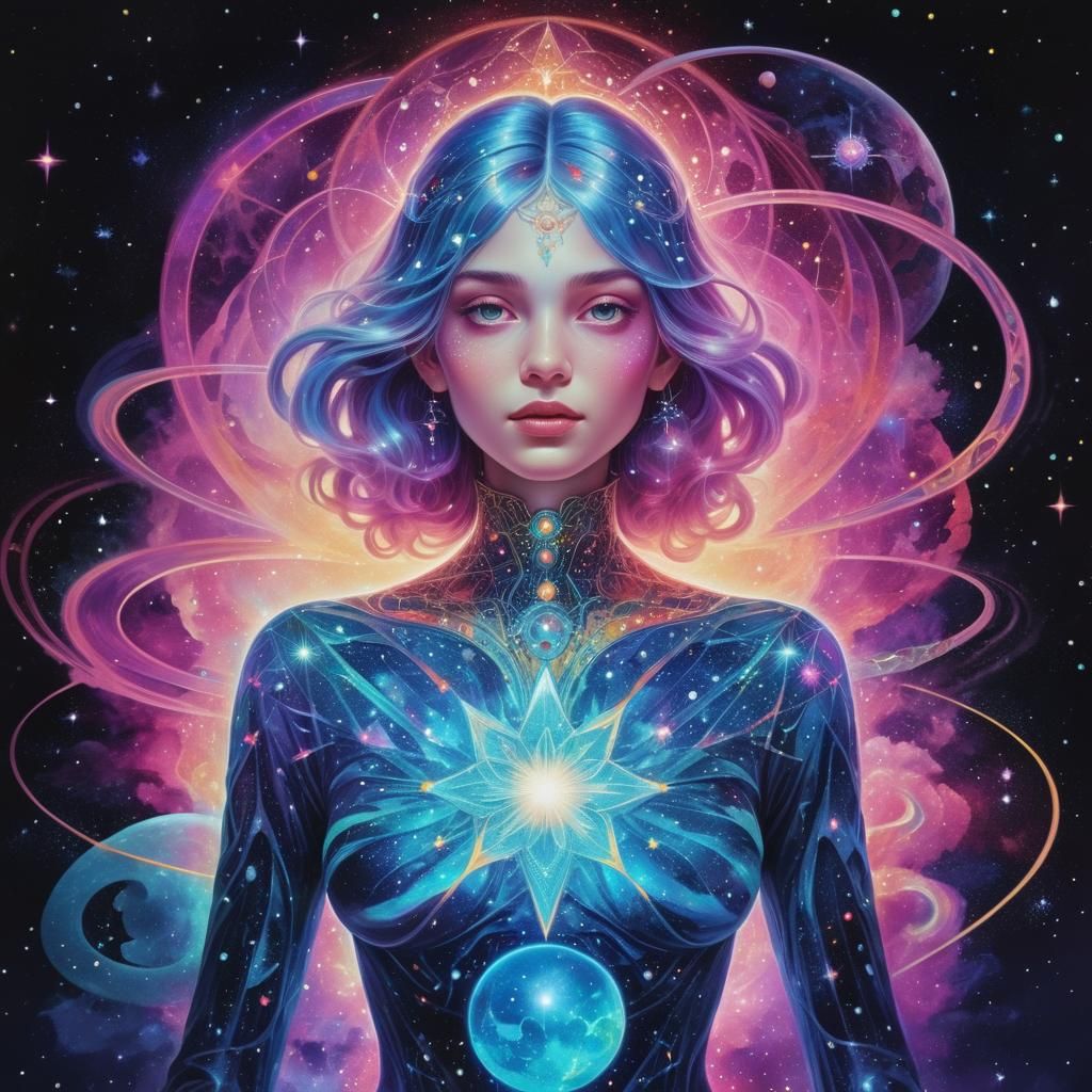 Holographic Astral Agatha Cosmic Illustration
