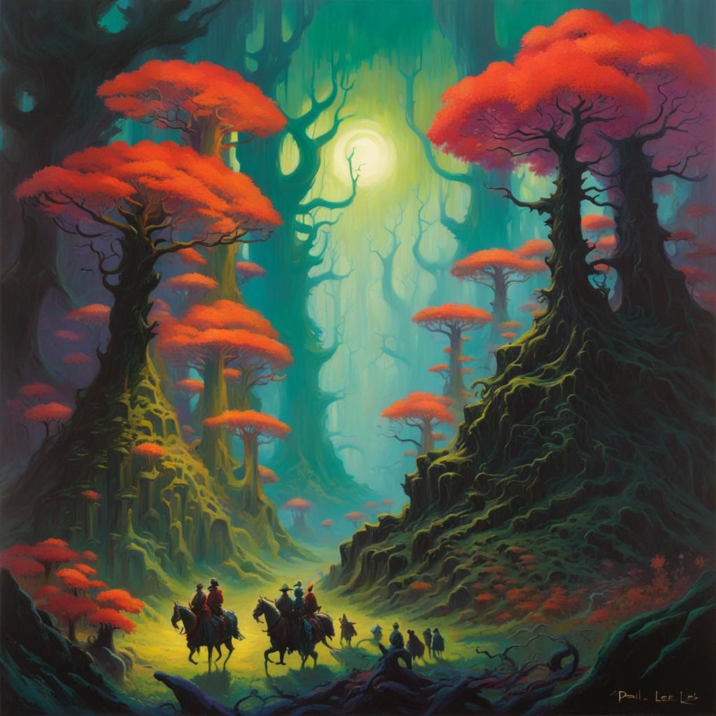 Eldritch Forest in a Sci-Fi Style