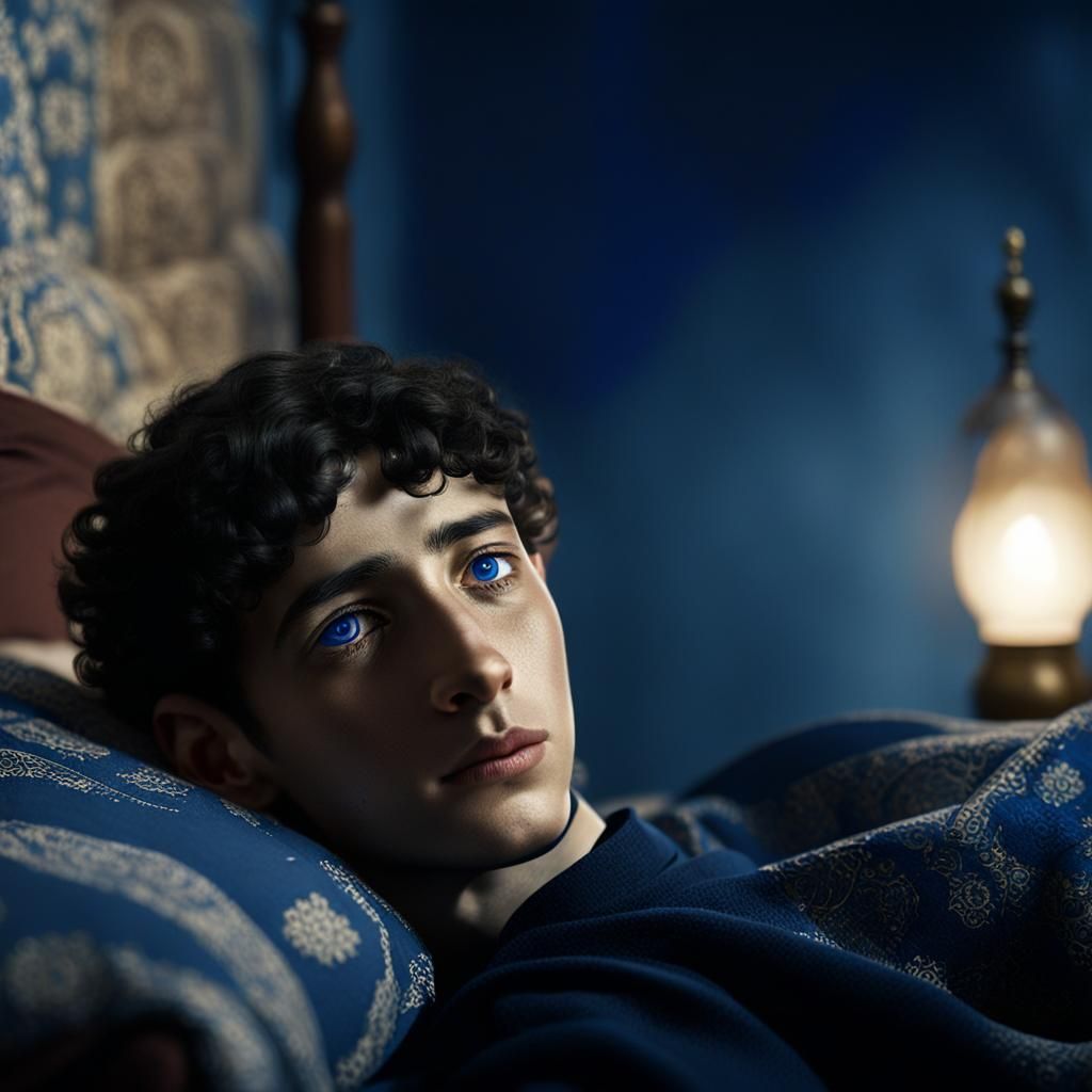 Upset Boy in Dark Room: Matte Painting