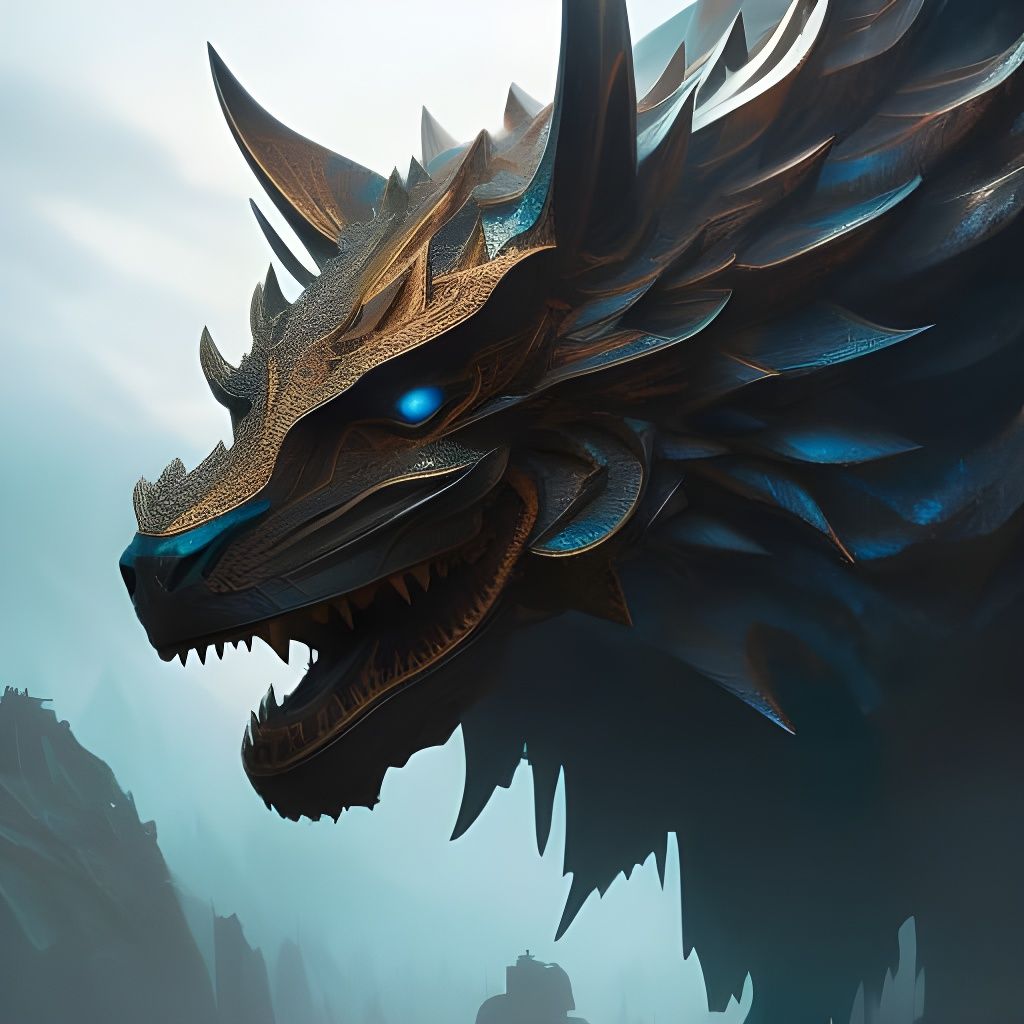 Ornate Panther Dragon Hybrid in Hyperdetailed Digital Art