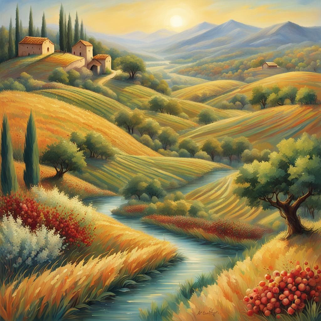 Lush Fertile Land of Abundance: Digital Matte Painting