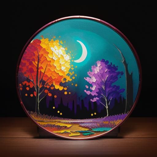 Yin & Yang: Fire and Ice Landscape in Impasto Style