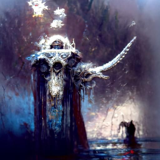 Sinister Viking Lich King Portrait in Occult Style